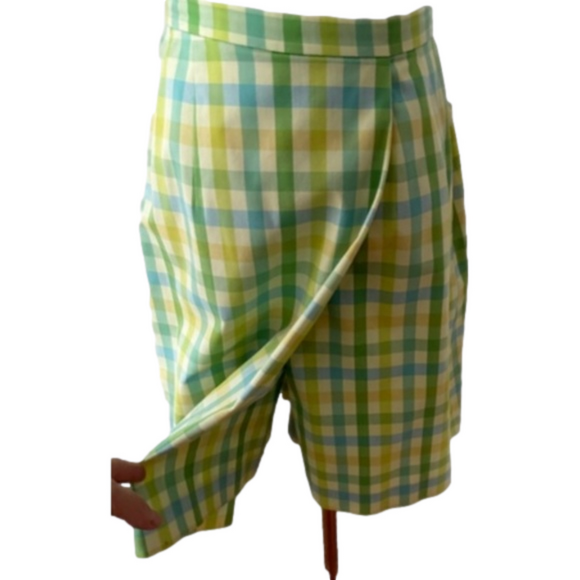 60s CULOTTES JANTZEN PASTEL PLAID ATHLEISURE MID-CENTURY SKORT TENNIS GOLF SZ 12 - Picture 7 of 12